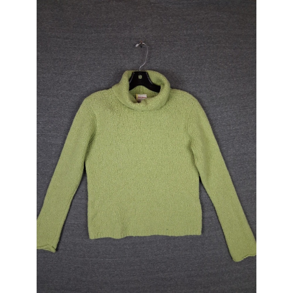 Hanna Andersson Womens Sweater‎ Medium Green Turtleneck Plush Wool Blend